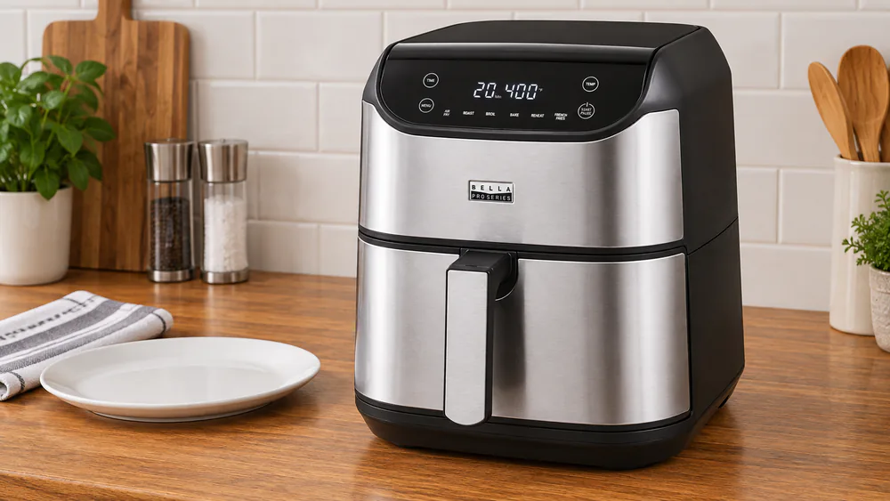 Bella Pro 6-Qt Touchscreen Air Fryer, Stainless Steel