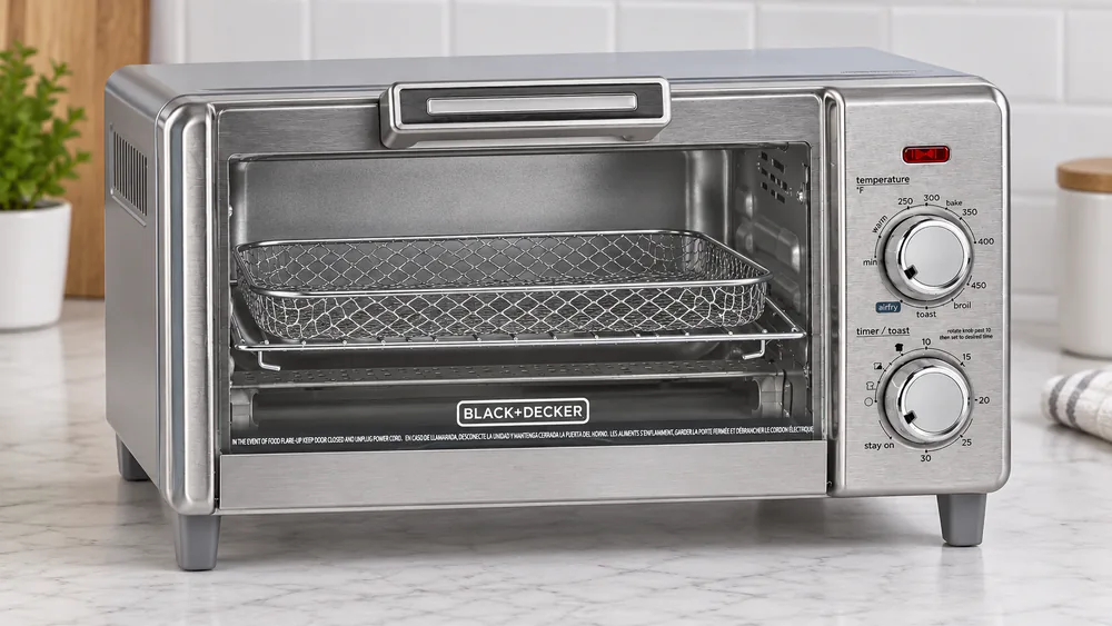 Black+Decker 4-Slice Air Fry Toaster Oven TO1787SS