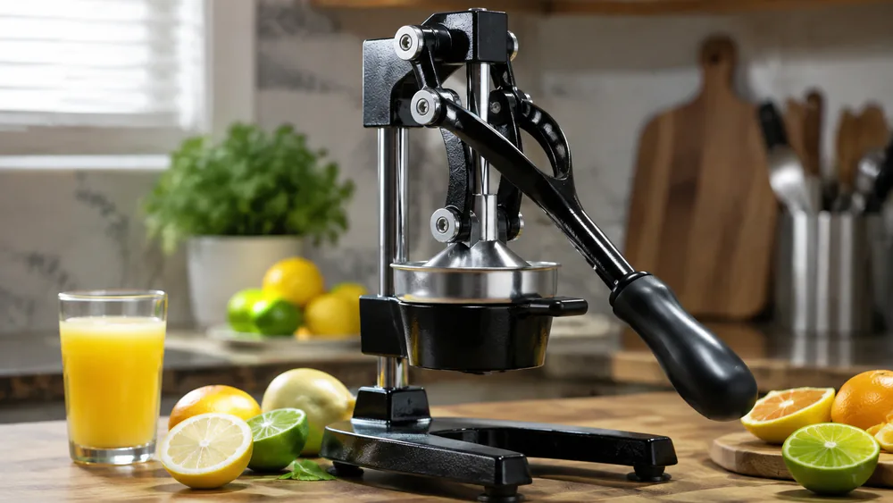 Close-up of the Eurolux's suction-cup base gripping a butcher-block countertop.