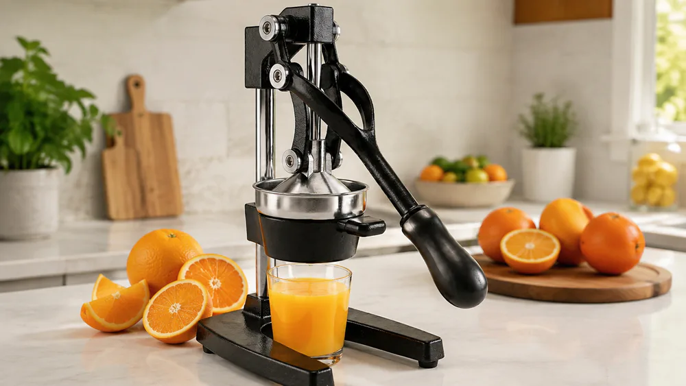 Zulay Kitchen Cast Iron Juicer, Heavy-Duty Manual Citrus Press