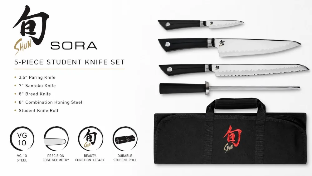 Shun Sora 5-Piece Student Knife Set