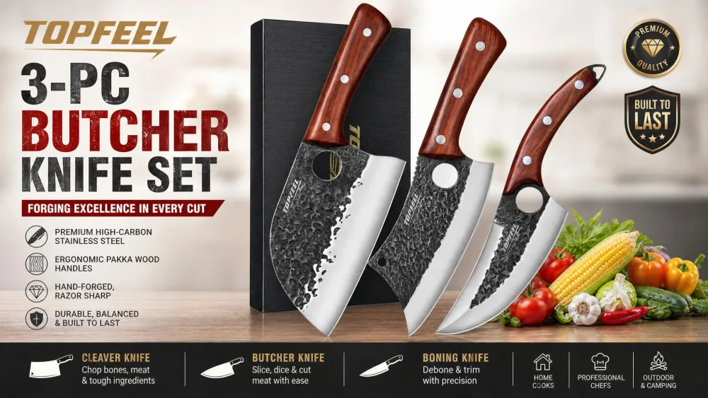 Topfeel 3-PC Butcher Knife Set