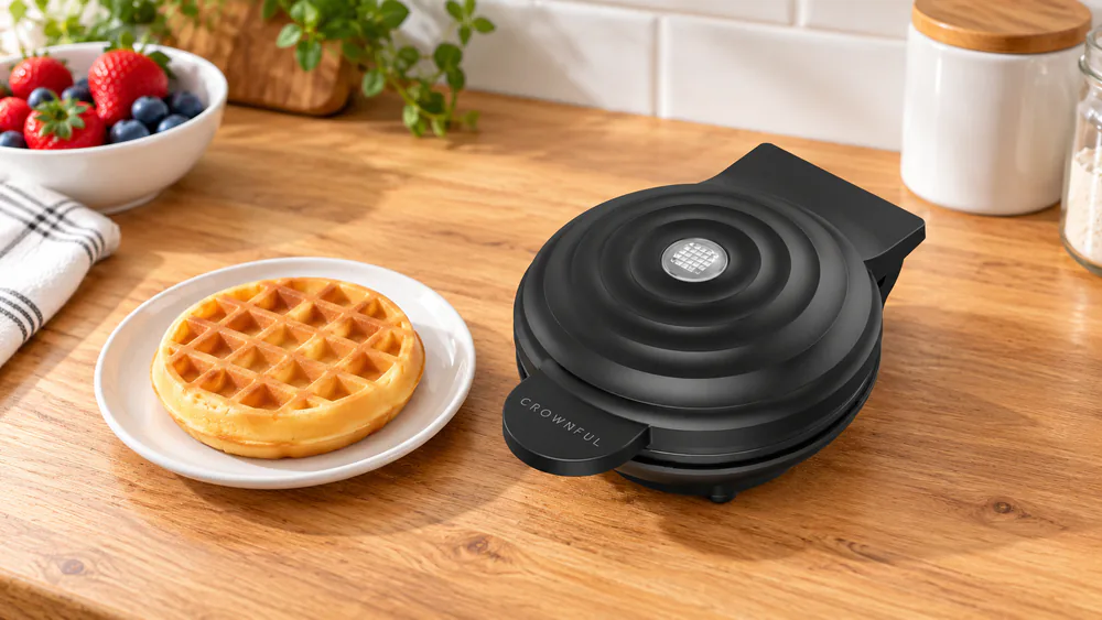 CROWNFUL Mini Waffle Maker