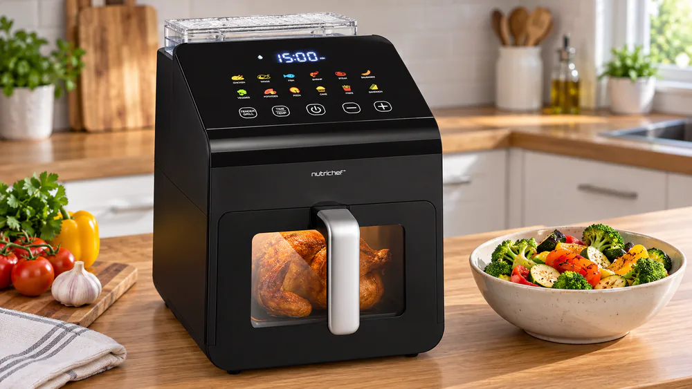 NutriChef 6.3 Quart Air Fryer Tenderizer