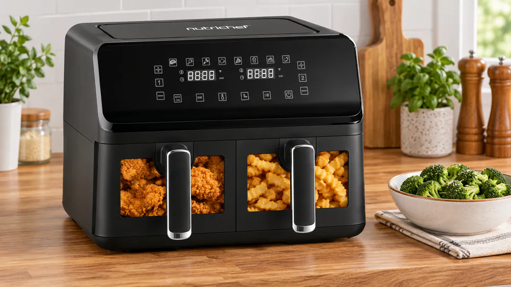 NutriChef 8.8 Quart Double Basket Air Fryer