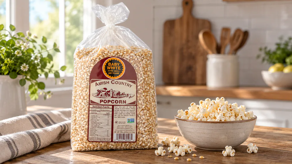 Amish Country Popcorn Baby White Kernels