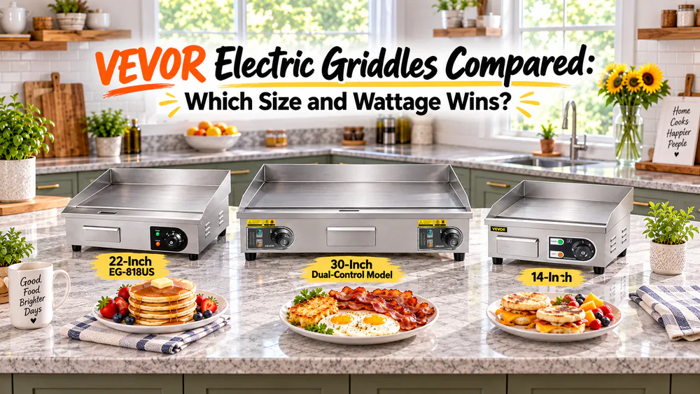 VEVOR Electric Griddles Compared: Which Size and Wattage Wins