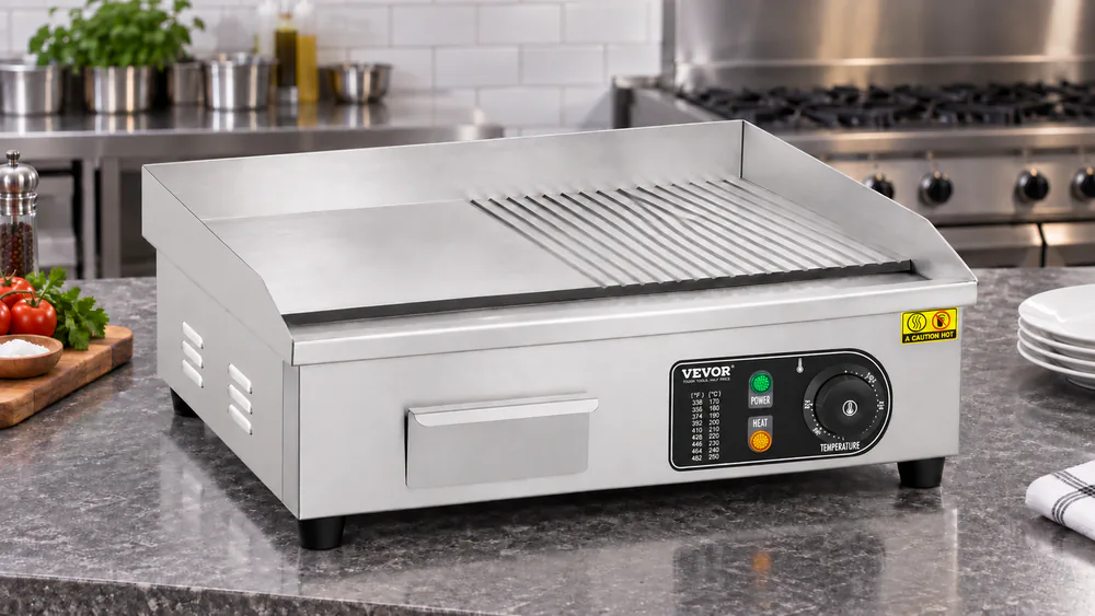 VEVOR 22" Half-Flat-Top Commercial Electric Griddle