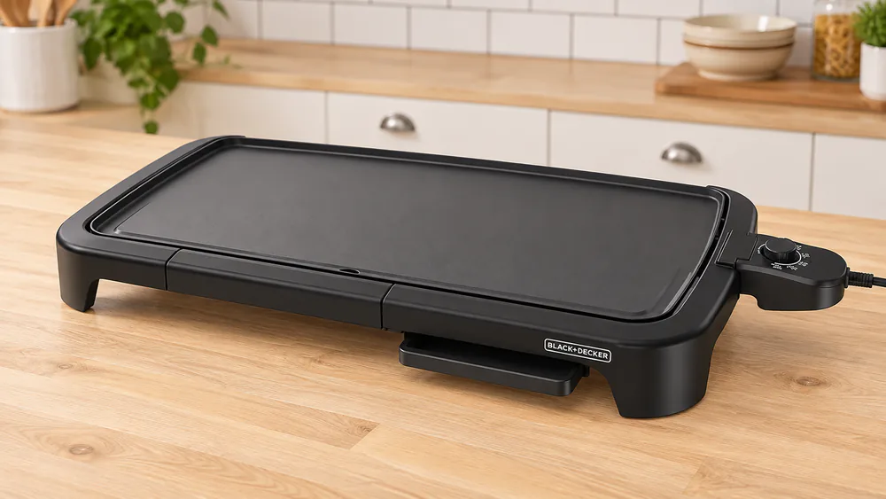 BLACK+DECKER GD2051B 8-Serving Electric Griddle with Warming Tray