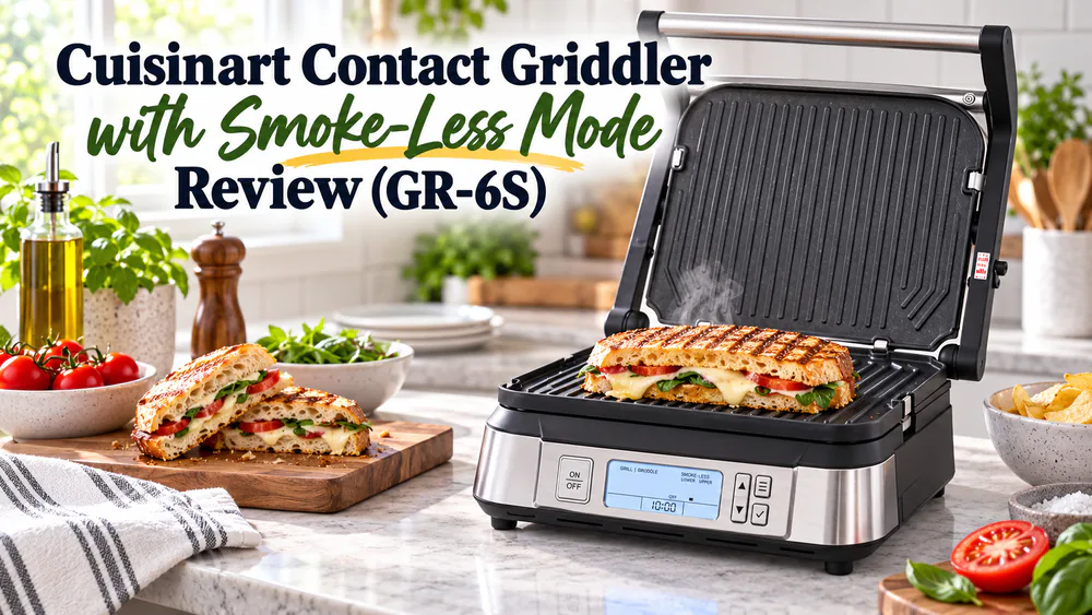Cuisinart Contact Griddler with Smoke-Less Mode Review (GR-6S)