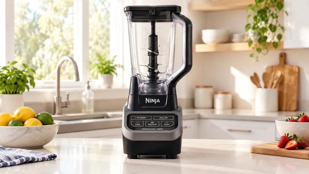 The Ninja BL610 with its tall 72-ounce pitcher on the 1000W base