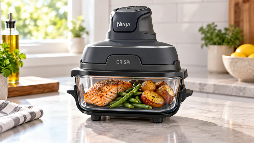 A single-serve meal in the 6-cup glass container.