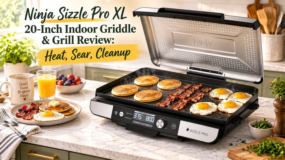Ninja Sizzle Pro XL 20-Inch Indoor Griddle & Grill Review: Heat, Sear, Cleanup