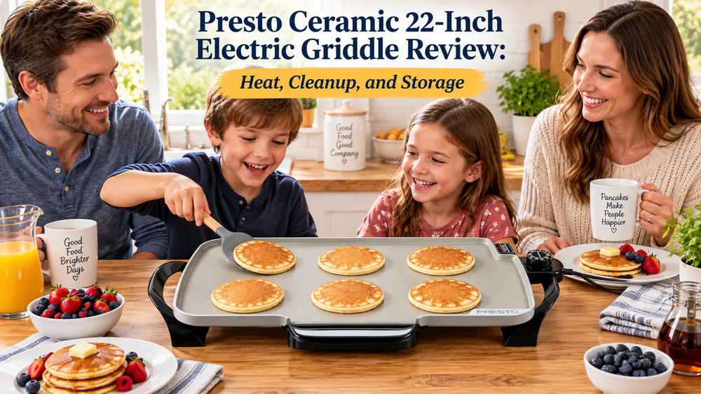 Presto Ceramic 22-Inch Electric Griddle Review: Heat, Cleanup, and Storage