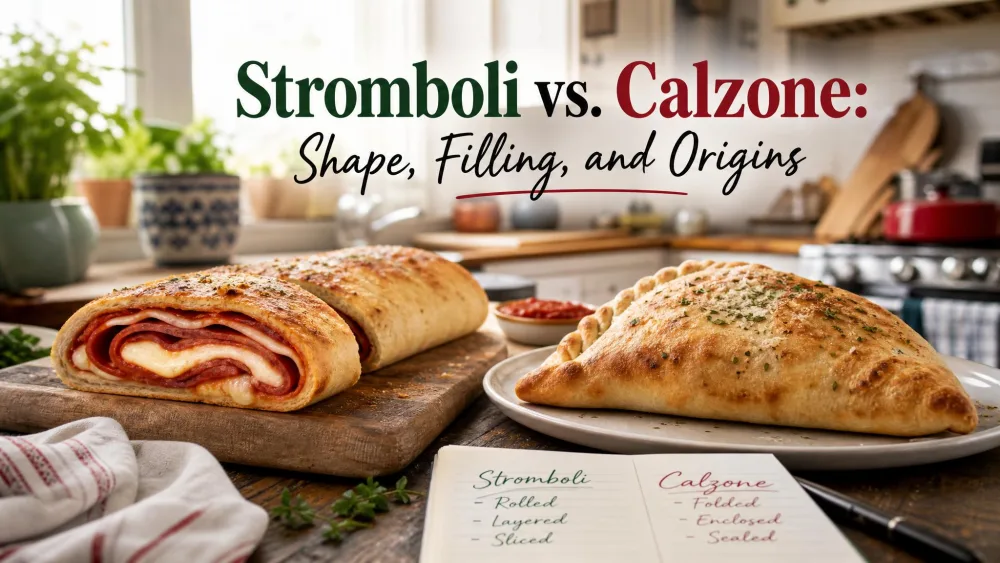 Stromboli vs. Calzone: Shape, Filling, and Origins