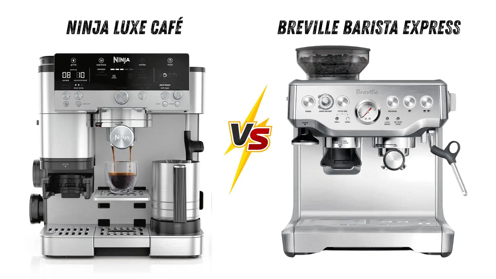 Ninja Luxe Café vs Breville Barista Express Coffee Makers Comparison
