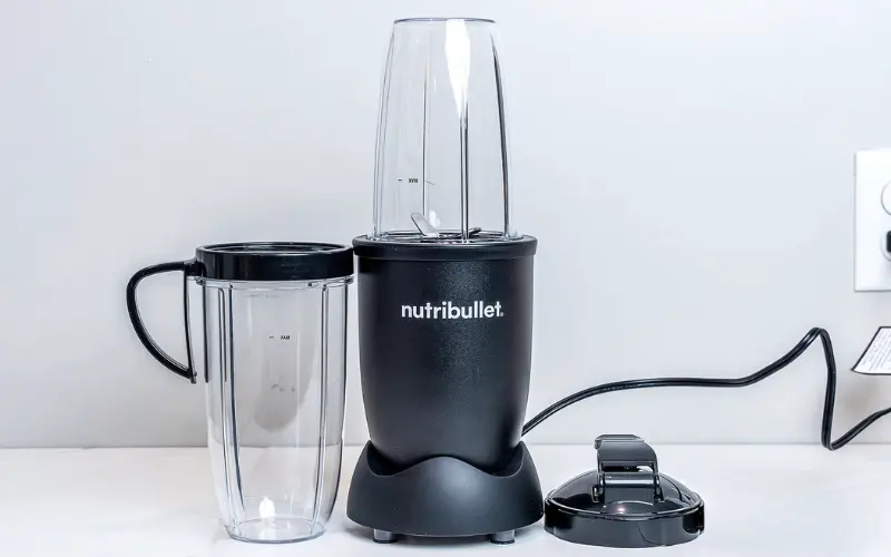 nutribullet Pro Personal Blender Review NutriBullet Pro Blender with blending cup and lid on a countertop.