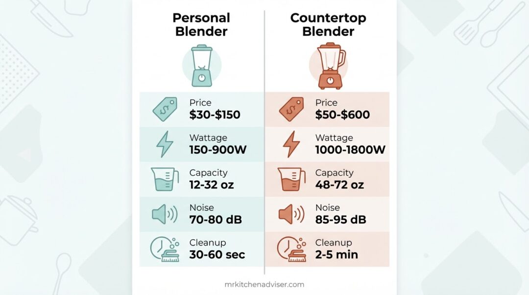 Personal blender vs countertop blender comparison chart Personal blender vs countertop blender comparison chart