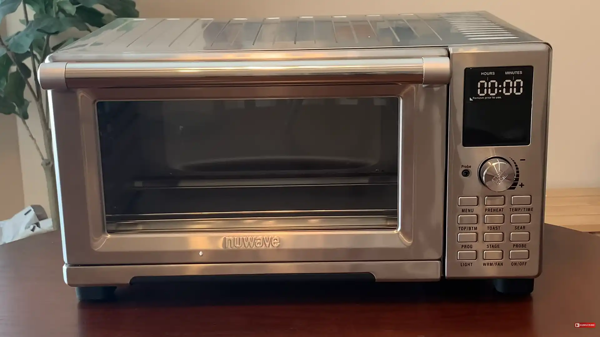 NuWave Bravo XL air fryer oven front view stainless steel design