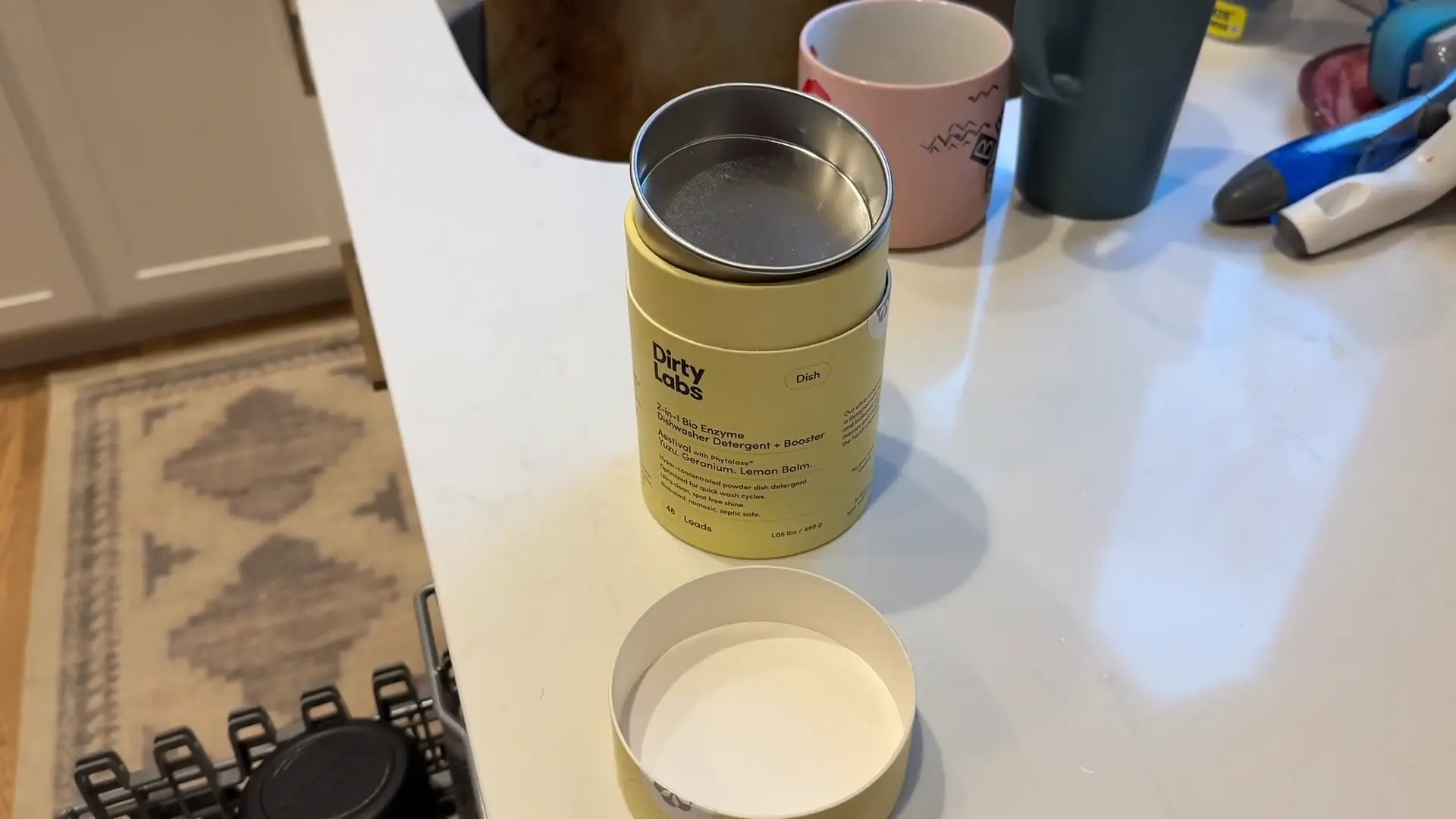 Dirty Labs dishwasher detergent bottle for eco-friendly dish cleaning